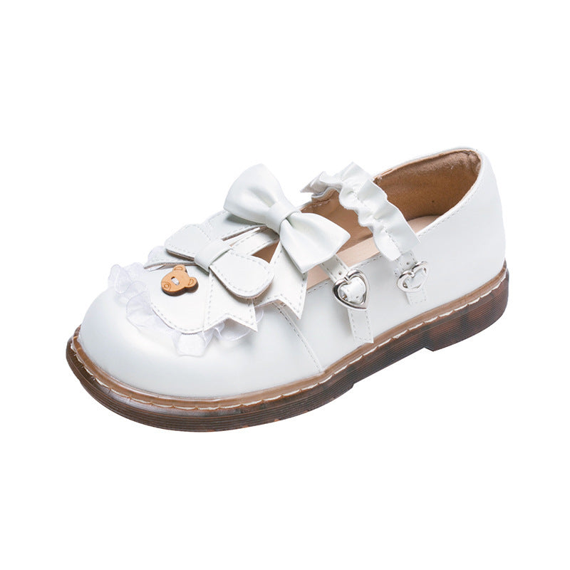 All-Match Bow Lace Lolita Small Leather Shoes