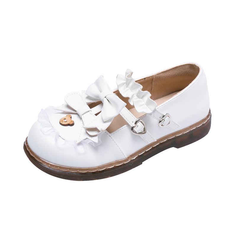 All-Match Bow Lace Lolita Small Leather Shoes