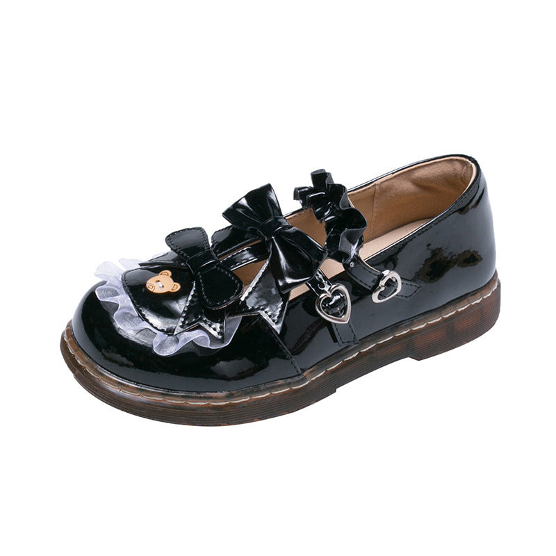 All-Match Bow Lace Lolita Small Leather Shoes