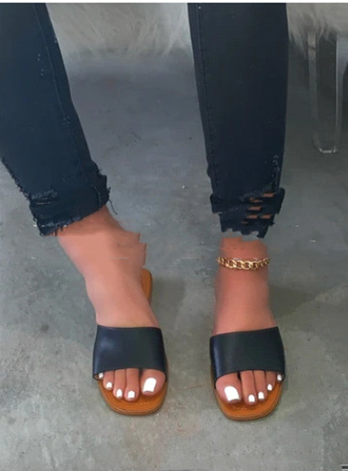 Simple Roman Slippers Flat Women's Shoes