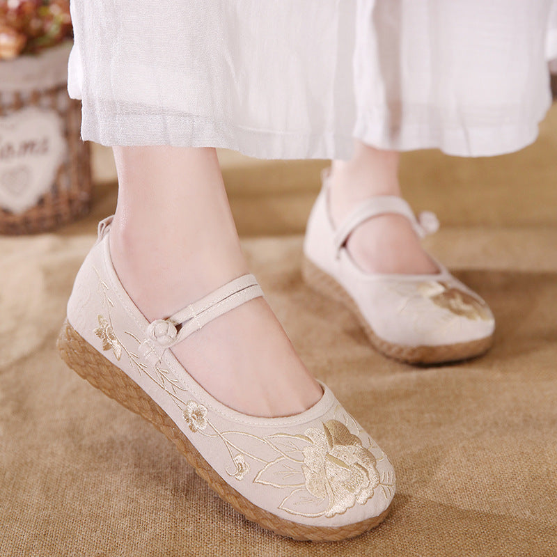 Chinese Style Characteristic Embroidered Shoes Hanfu All-Match Single Shoes