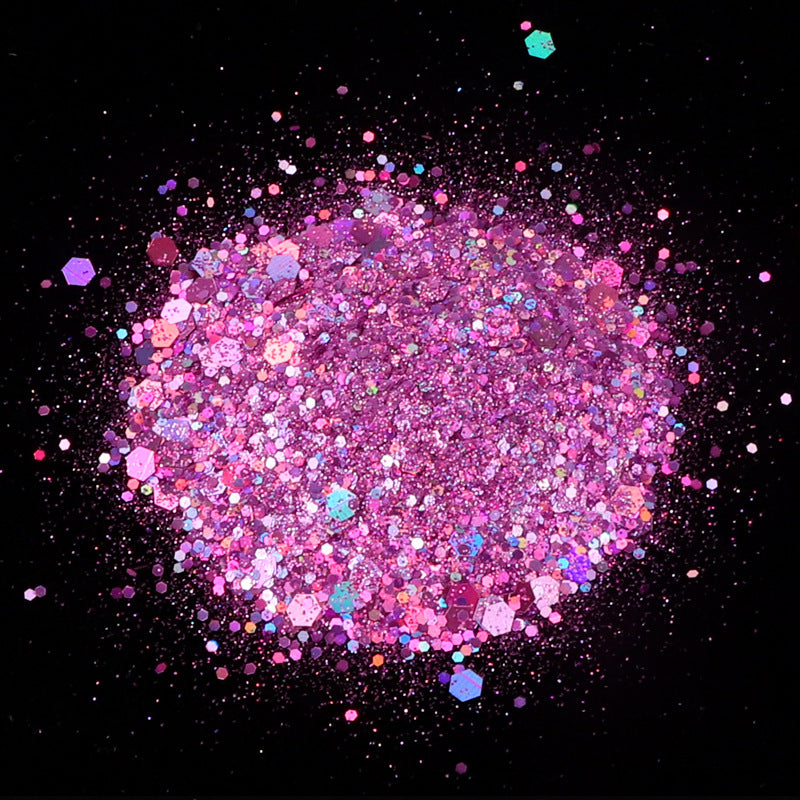 50G Mixed Hexagonal Silver Glitter Laser Sequins Diy Manicure Art Decoration Ten Colors Into