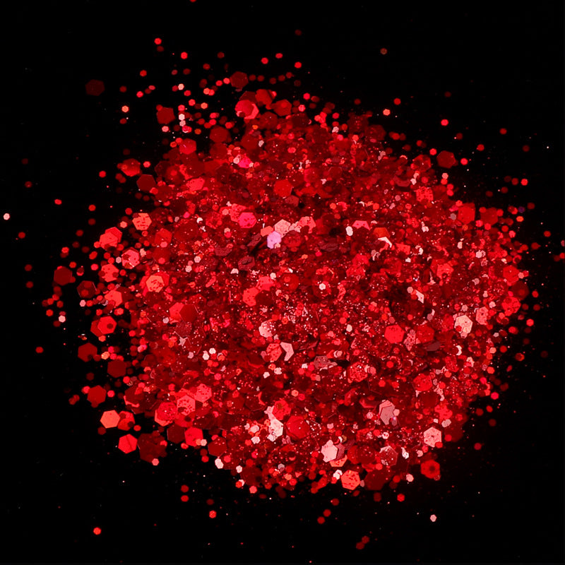 50G Mixed Hexagonal Silver Glitter Laser Sequins Diy Manicure Art Decoration Ten Colors Into