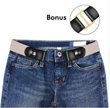 Spændefrit bælte til jeans, kjoler, intet spænde, elastisk taljebælte til kvinder og mænd, ingen bule, problemfrit taljebælte