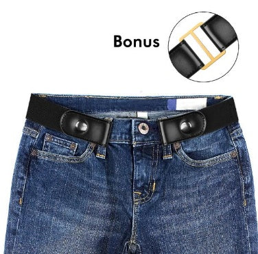 Spændefrit bælte til jeans, kjoler, intet spænde, elastisk taljebælte til kvinder og mænd, ingen bule, problemfrit taljebælte