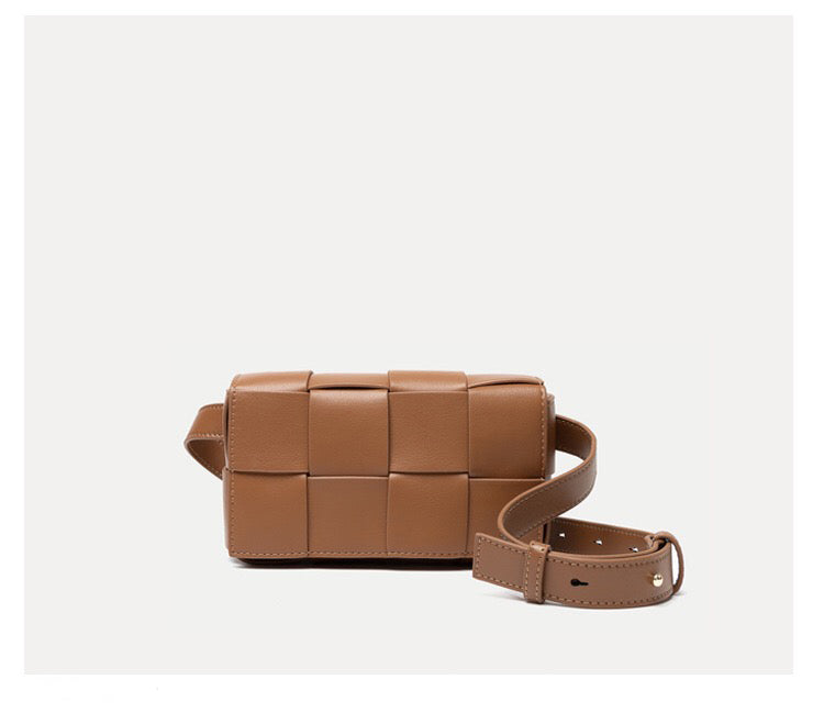 New Style Chest Bag, Leather Woven Small Square Bag