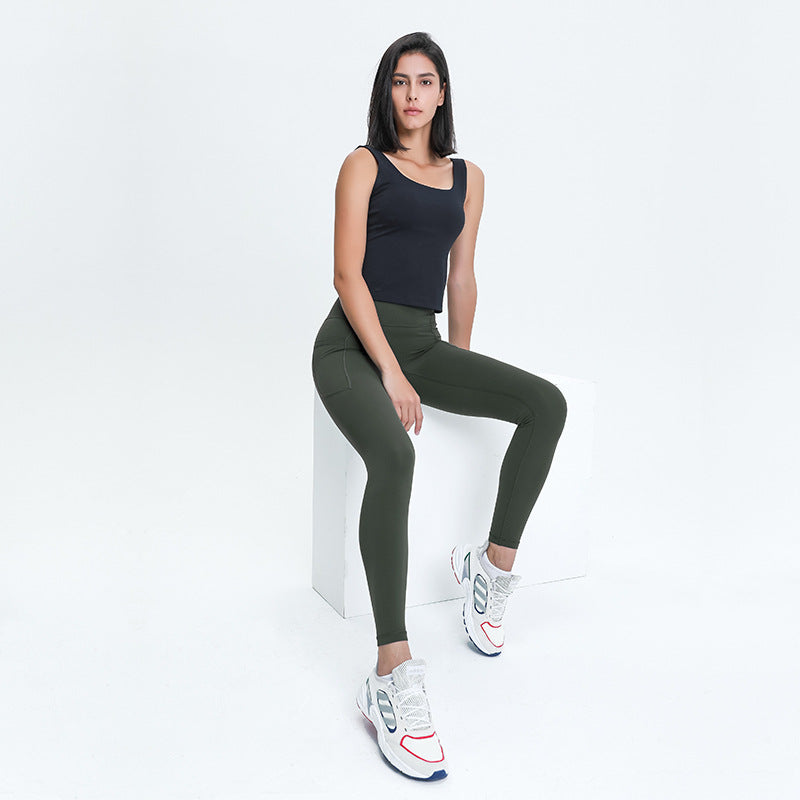 Pocket High Waist Yoga Pants Without T-Line