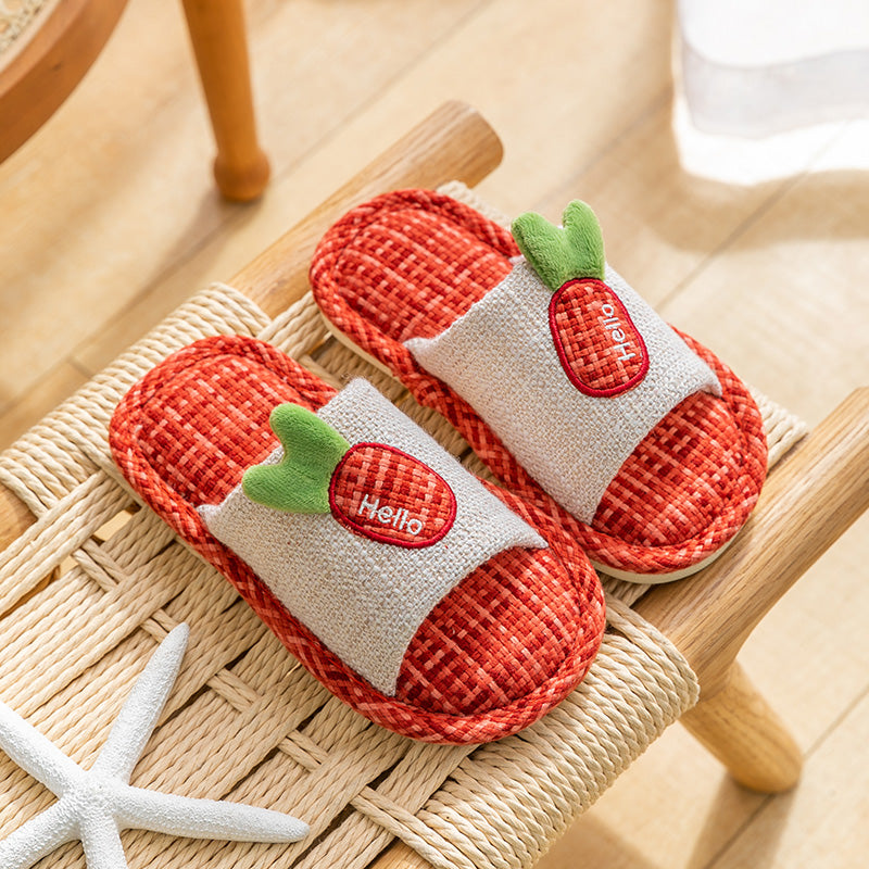 Flax Slipper Female Spring And Autumn Indoor Couple Home With Lovely Antiskid Cotton Hemp Home Pair Of Slippers Summer Man Four Seasons