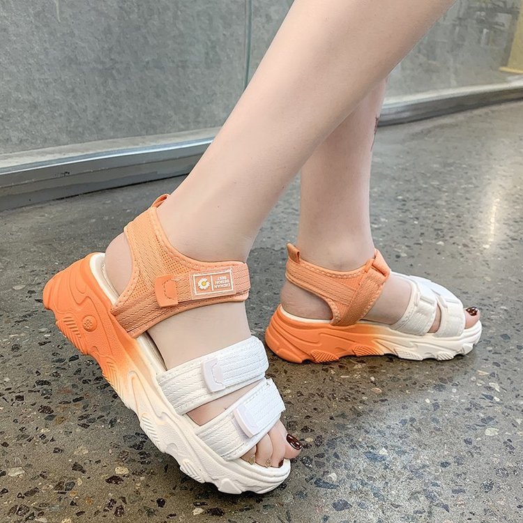 Daddy Sandals Ladies Summer Flat Bottom New Student Thick Bottom Sports And Leisure
