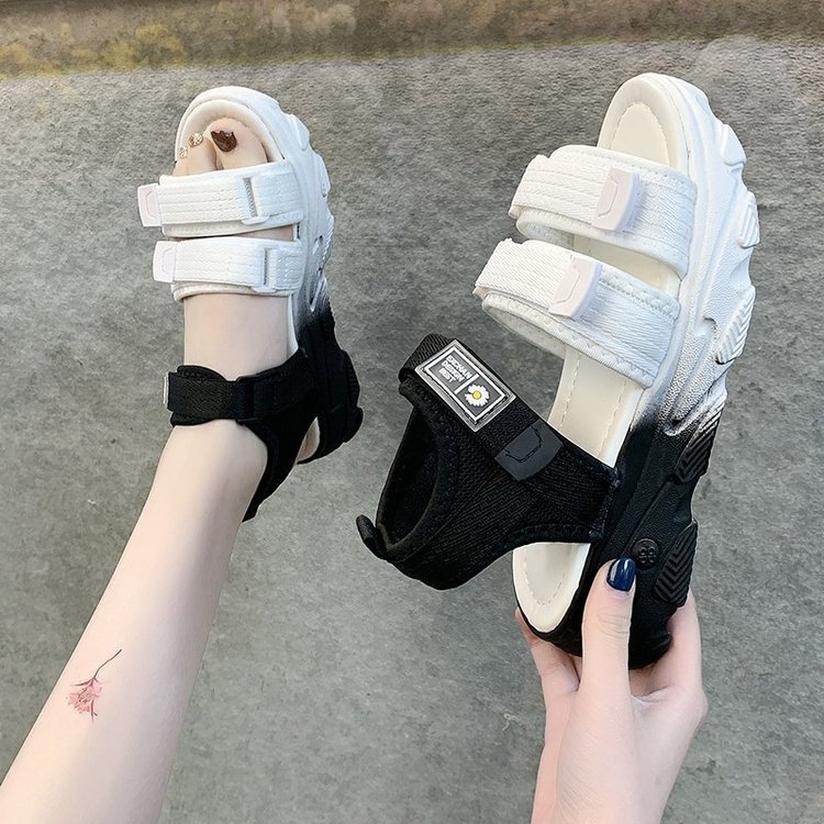 Daddy Sandals Ladies Summer Flat Bottom New Student Thick Bottom Sports And Leisure