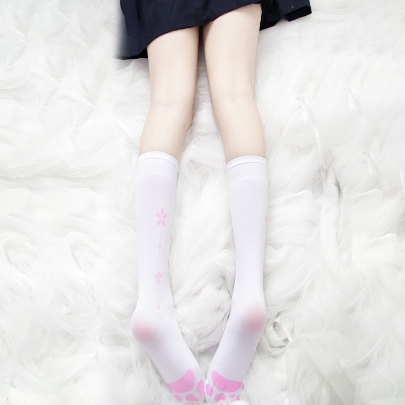 Cat Paw Print Calf Stockings Pantyhose