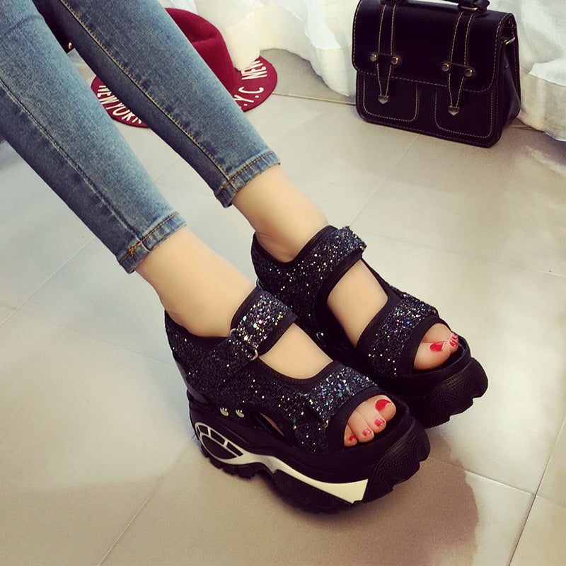 Women'S Thick-Soled Wedges Platform Platform Platform Shoes Casual Shoes Women'S Increase