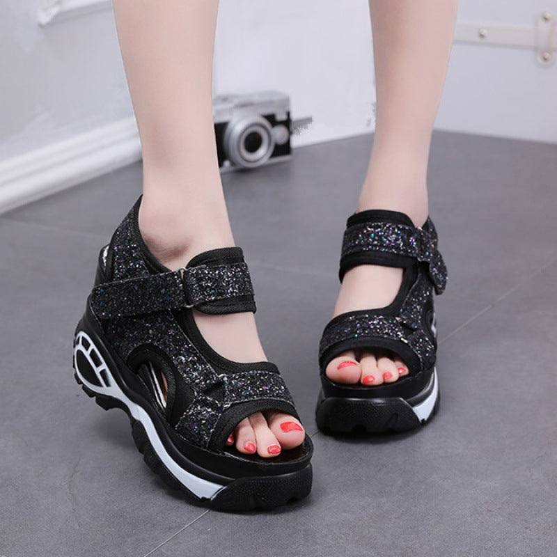 Women'S Thick-Soled Wedges Platform Platform Platform Shoes Casual Shoes Women'S Increase