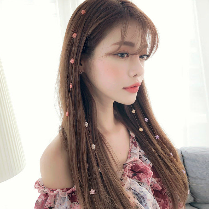Korean Style Crystal Flower Streamline Hairpin