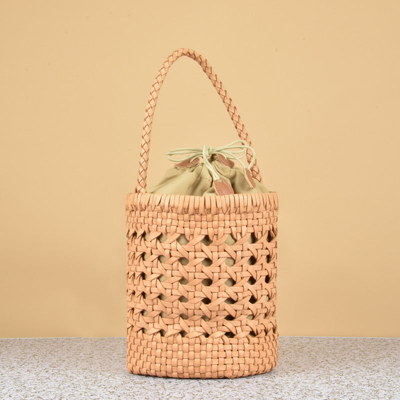 Genuine Leather Women's Woven Shoulder Bag