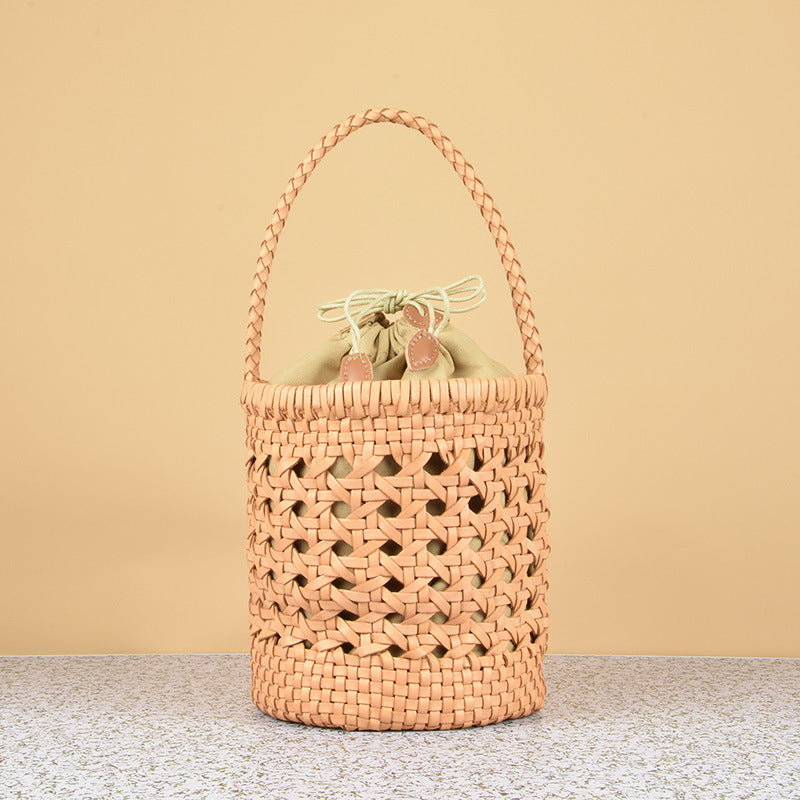 Genuine Leather Women's Woven Shoulder Bag