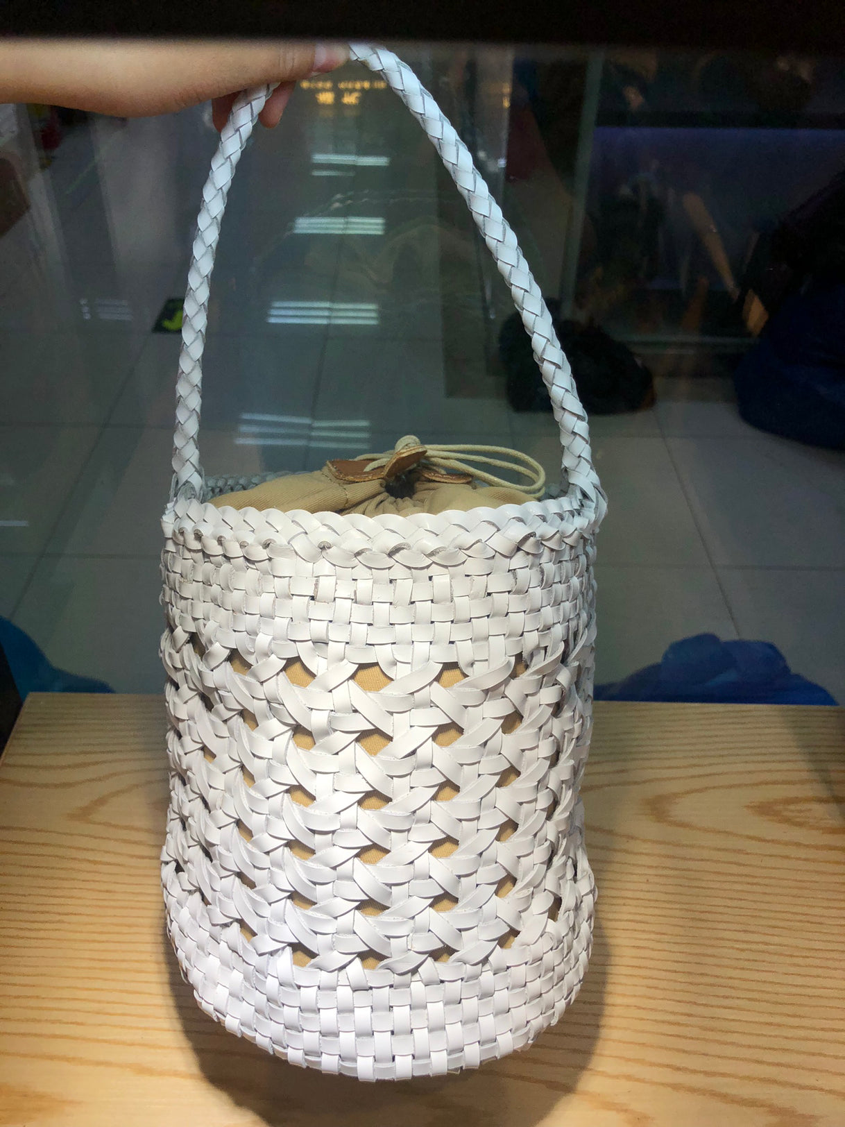 Genuine Leather Women's Woven Shoulder Bag