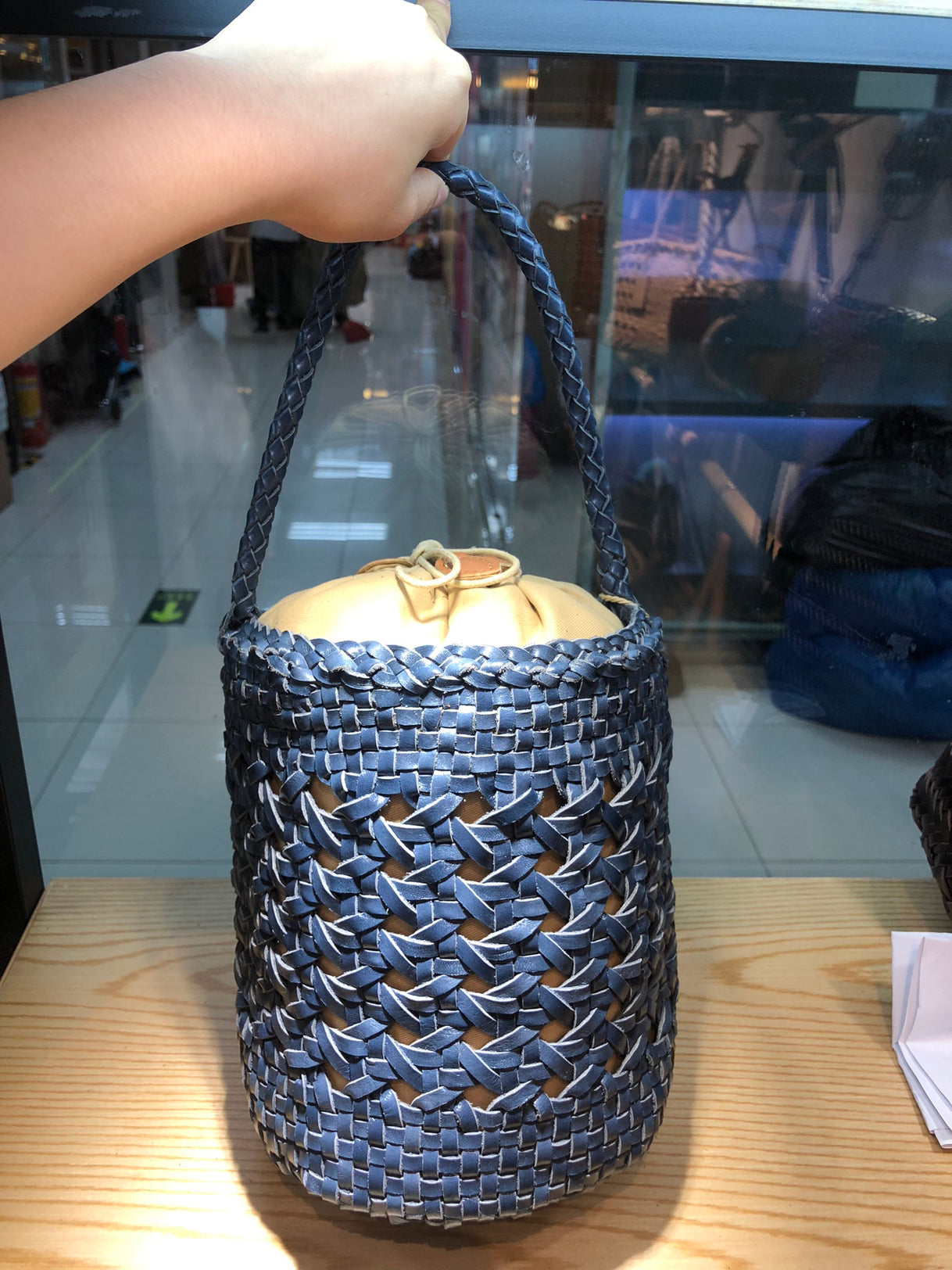 Genuine Leather Women's Woven Shoulder Bag