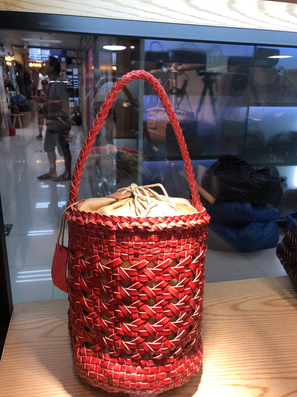 Genuine Leather Women's Woven Shoulder Bag