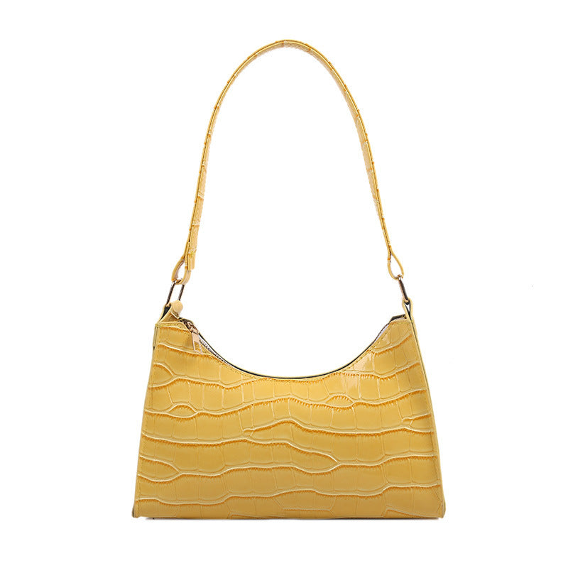 Spot Spring New Korean Pu Women's Bag Pure Color Crescent Bag Shoulder Bag