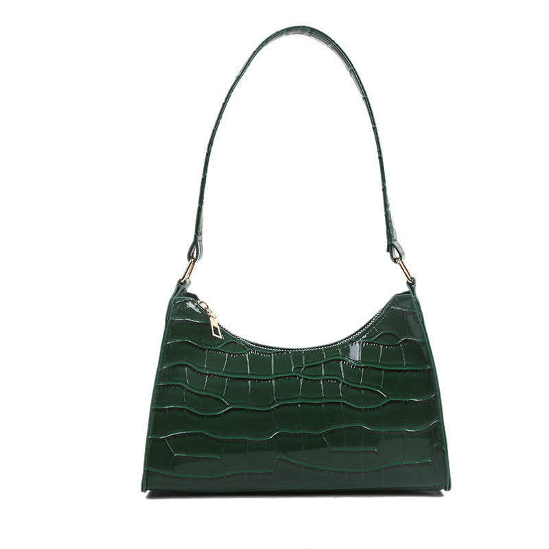 Spot Spring New Korean Pu Women's Bag Pure Color Crescent Bag Shoulder Bag
