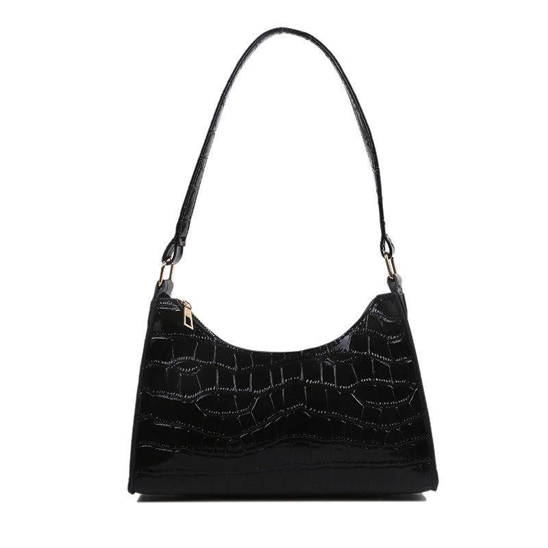 Spot Spring New Korean Pu Women's Bag Pure Color Crescent Bag Shoulder Bag