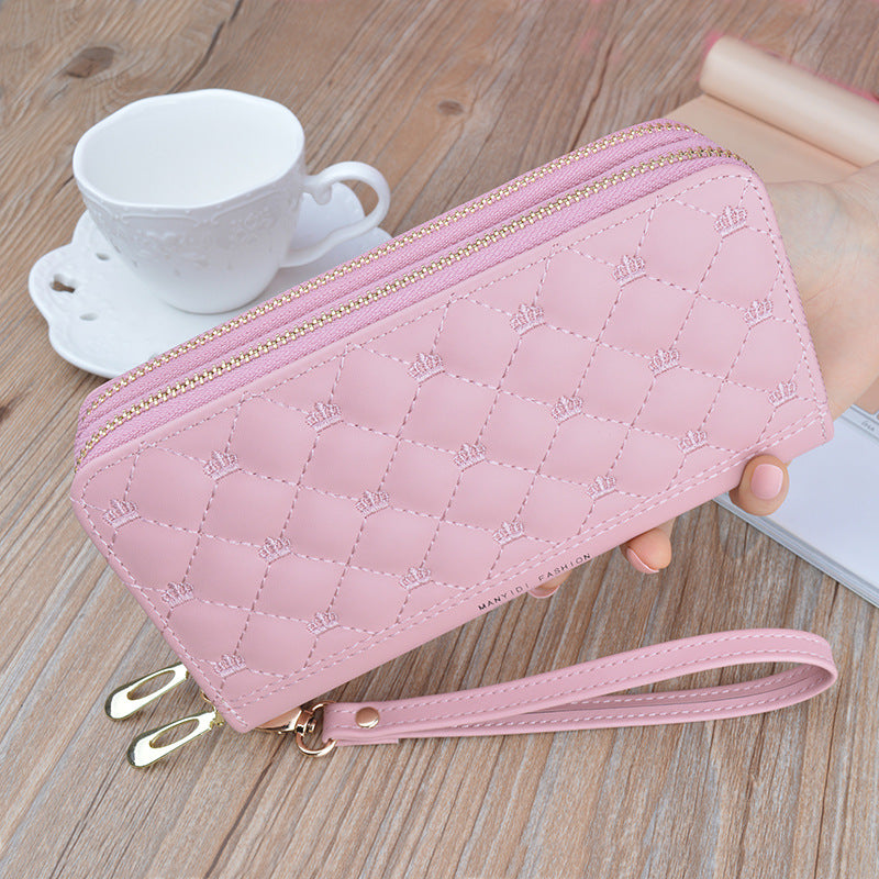 Women's Purse Long Double Zipper Handbags Shoulder Bag