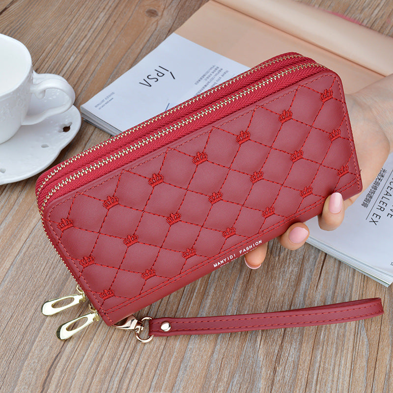 Women's Purse Long Double Zipper Handbags Shoulder Bag