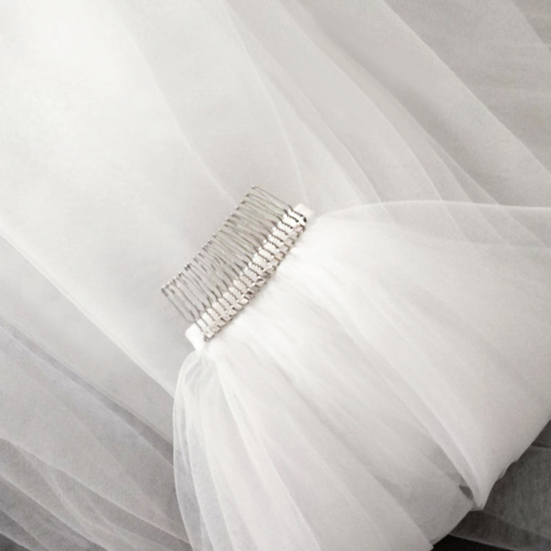 Short Bridal Wedding Veils Two Layer with Metal Combe White Veil for Party Bridal Veil  New Arrival