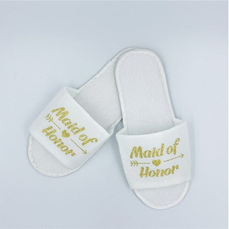 Custom Wedding Pajamas Party Plush Slippers
