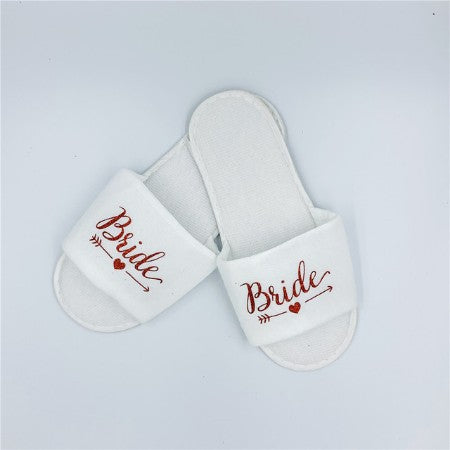Custom Wedding Pajamas Party Plush Slippers