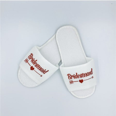 Custom Wedding Pajamas Party Plush Slippers
