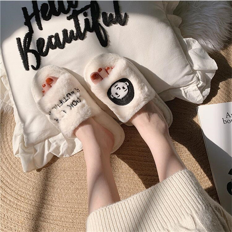 Korean Indoor Soft Bottom Comfortable Warm Casual Plush Slippers