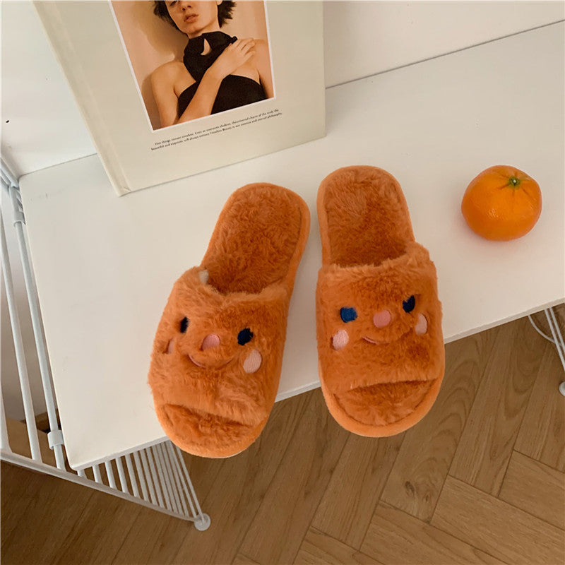 Korean Indoor Soft Bottom Comfortable Warm Casual Plush Slippers