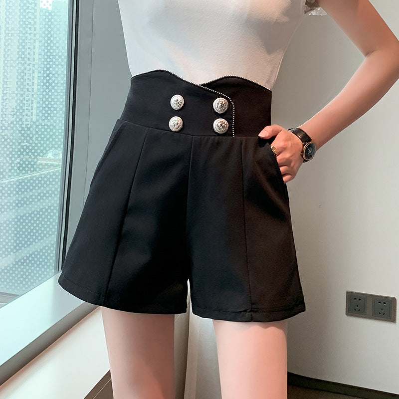 Wide Leg Pants High Waist Drape Shorts