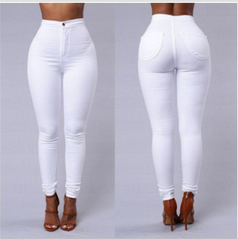 Fashion Stitching High Waist Skinny Pants