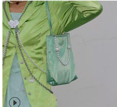 Designer Handbag Tote-Bag Crossbody-Bag Square Satin Messenger Shoulder Small Vintage