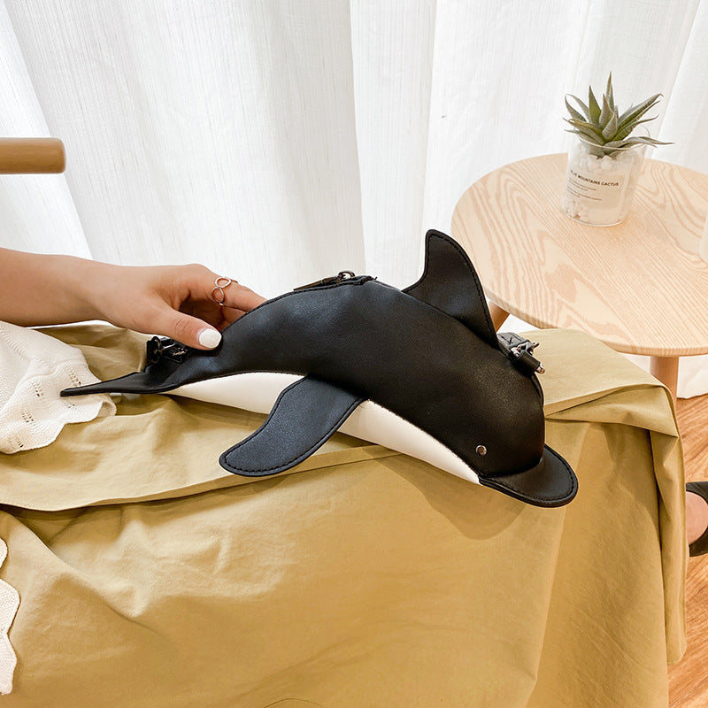 Fashion Personality Cute Cartoon Animal Dolphin Pu Shoulder Bag