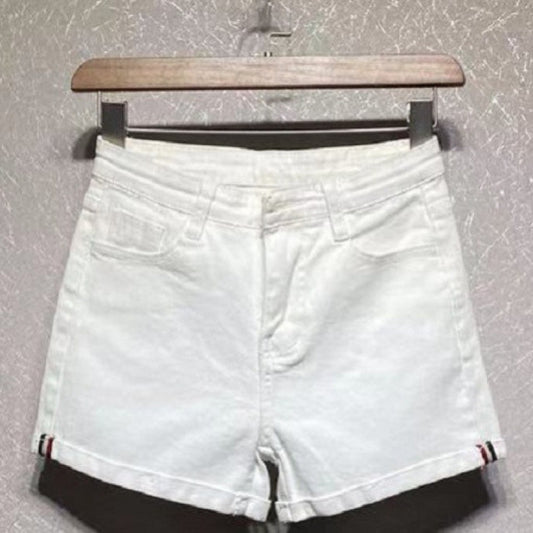 High Waist Curled Up Slim Slimming Stretchy All-match Hot Pants