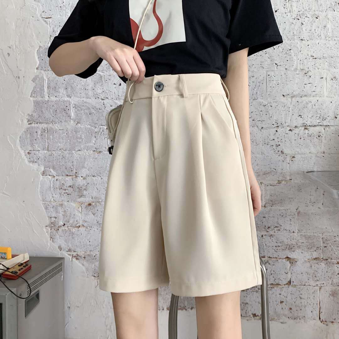 Black Korean Style High Waist Straight Loose Trousers