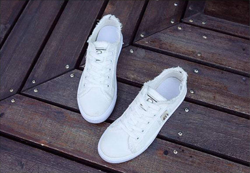 Canvas Shoes Women'S Korean Version Of The White Shoes Spring New Flat-Bottom Casual All-Match Trend