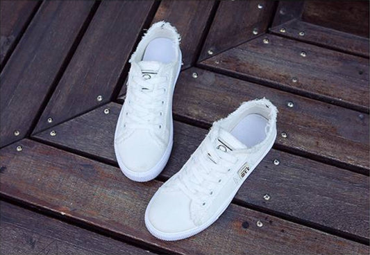 Canvas Shoes Women'S Korean Version Of The White Shoes Spring New Flat-Bottom Casual All-Match Trend
