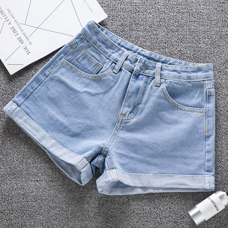 Denim Shorts Women's Summer  Korean Version Of Loose Wide-Legged Wild Thin High-Waisted Hot Pants