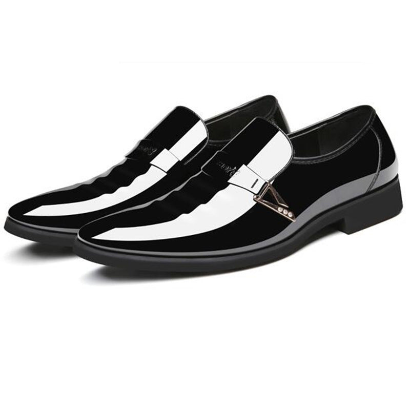 Men's Fashion Bright Leather Men's Shoes Over-Foot Single Shoes