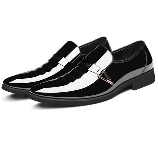 Men's Fashion Bright Leather Men's Shoes Over-Foot Single Shoes