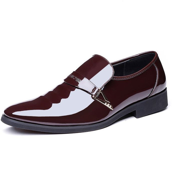 Men's Fashion Bright Leather Men's Shoes Over-Foot Single Shoes