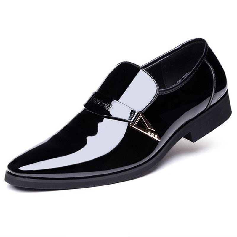 Men's Fashion Bright Leather Men's Shoes Over-Foot Single Shoes