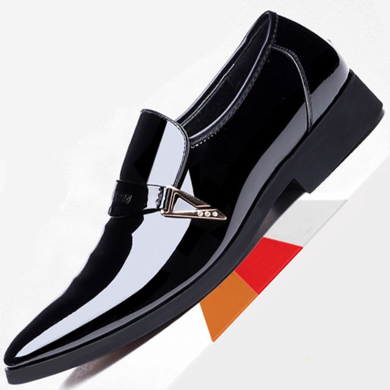 Men's Fashion Bright Leather Men's Shoes Over-Foot Single Shoes