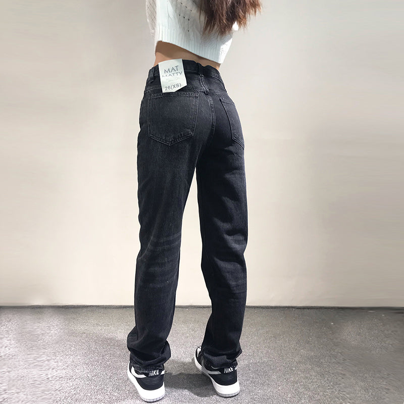 European And American Cross-Waist Design Loose And Thin Wide-Legged Straight All-Match Pile Pants