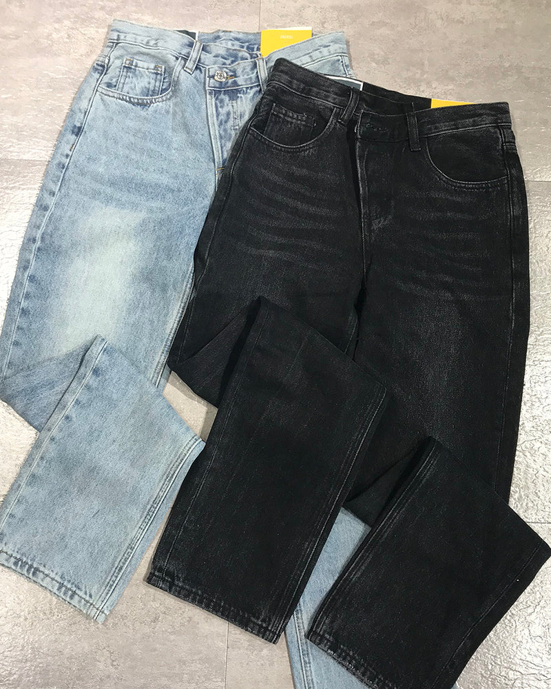 European And American Cross-Waist Design Loose And Thin Wide-Legged Straight All-Match Pile Pants